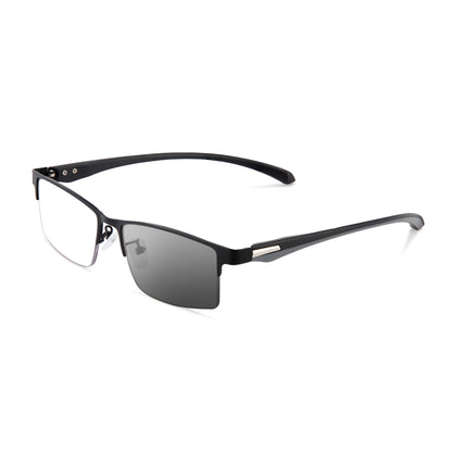 TITANIUM MULTI-FOCUS READING GLASSES PHOTOCHROMIC PROGRESSIVE DOUBLE LIGHT ANTI-BLUE LIGHT