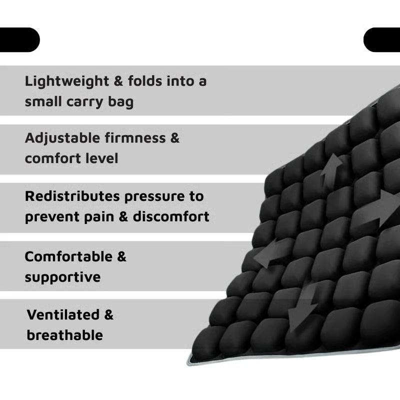 🔥LAST DAY 49% OFF - ☁TravelEase CloudComfort Cushion🎁Buy 2 Free Shipping - Black / 🎁Include Free Air Pump / ⚡Order in 3h → FREE 1st Class Upgrade