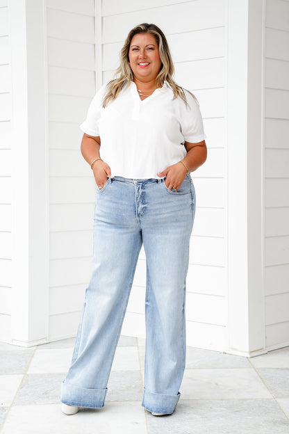 Vintage Wash Plus-Size Jeans -Stretchy, Straight Leg & Butt-Lifting Fit