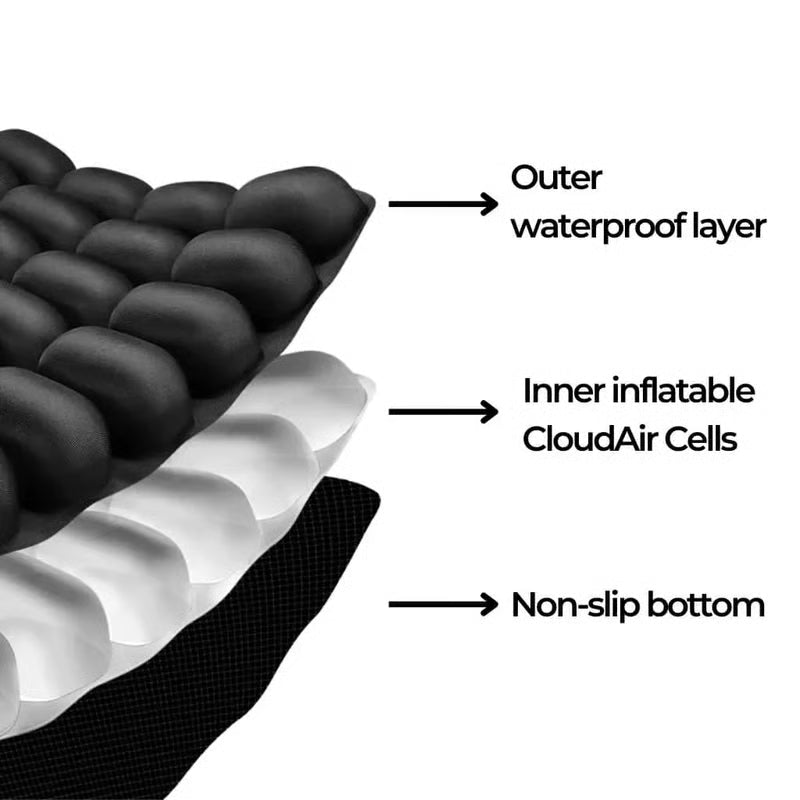 🔥LAST DAY 49% OFF - ☁TravelEase CloudComfort Cushion🎁Buy 2 Free Shipping - Black / 🎁Include Free Air Pump / ⚡Order in 3h → FREE 1st Class Upgrade