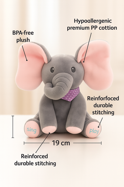 Peek-a-Boo Musical Elephant | Soft, Safe & Adorable for Babies